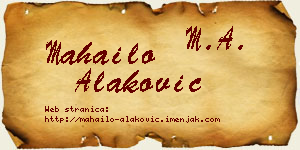 Mahailo Alaković vizit kartica
